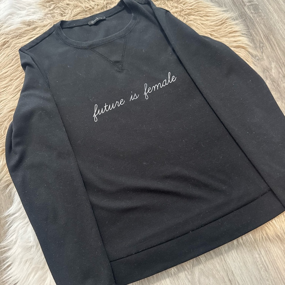 Dynamite Black "Future is Female" Crewneck Sweatshirt